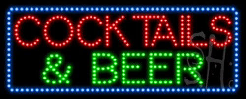 Cocktals and Beer Animated LED Sign