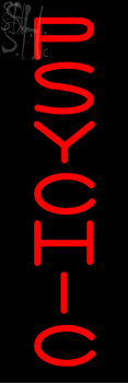 Vertical Red Psychic Neon Sign
