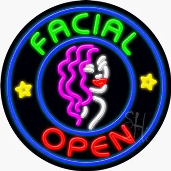 Facial Open Neon Sign