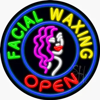 Facial Waxing Open Neon Sign