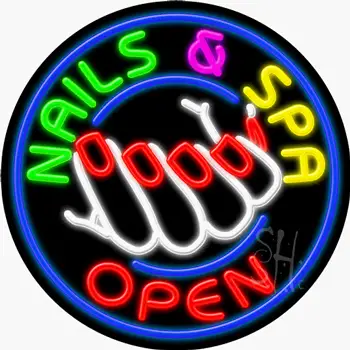 Nails And Spa Open Neon Sign