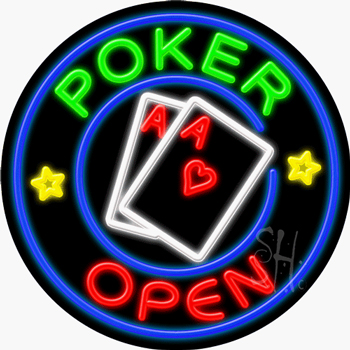 Poker Open Neon Sign