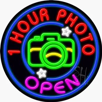 1 Hour Photo Open Neon Sign