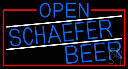 Blue Open Schaefer Beer With Red Border LED Neon Sign
