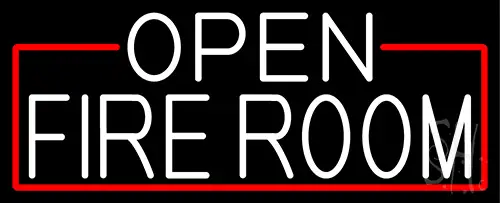 Open Fire Room With Red Border LED Neon Sign