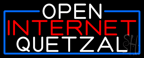 Open Internet Quetzal With Blue Border LED Neon Sign