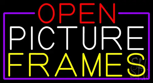Open Picture Frames With Purple Border LED Neon Sign