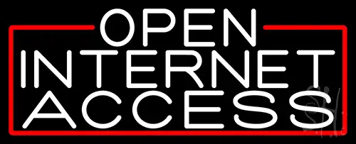 White Open Internet Access With Red Border LED Neon Sign