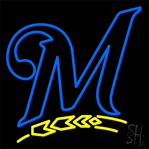 Milwaukee Brewers M Logo LED Neon Sign