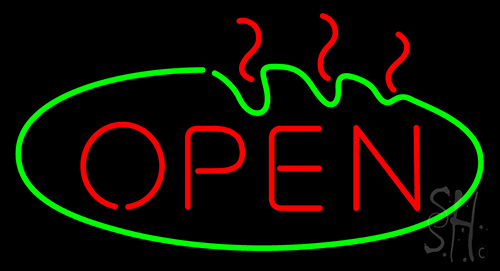 Green Oval Open LED Neon Sign
