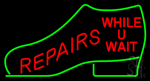 Shoe With Repair While U Wait LED Neon Sign