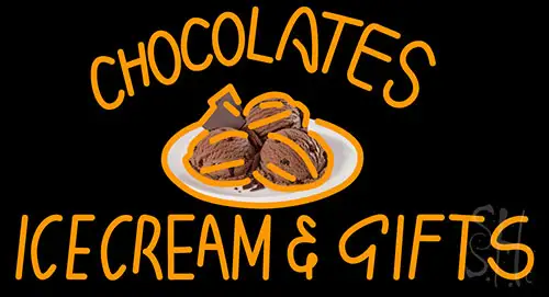 Chocolate Ice Cream And Gifts LED Neon Sign
