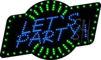 Custom lets party Animated led sign 1