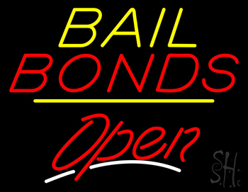 Bail Bonds Open Yellow Line LED Neon Sign