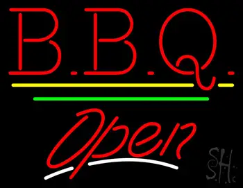 BBQ Open Yellow Line LED Neon Sign