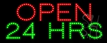 Open 24 Hrs Animated LED Sign