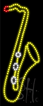 Saxophone Logo Animated LED Sign