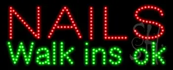 Nails Walk Ins OK Animated LED Sign