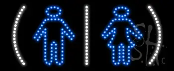 Restrooms Logo Animated LED Sign