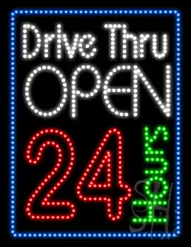 Drive Thru Open 24hr Animated LED Sign