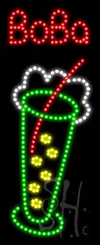 Boba Logo (vertical) Animated LED Sign