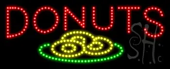 Donut Red and Logo Animated LED Sign