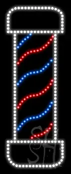 Barber logo (vertical) Animated LED Sign