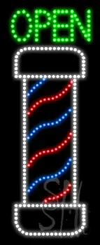 Barber Open (vertical) Animated LED Sign