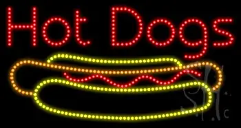 Hot Dogs Logo Animated LED Sign