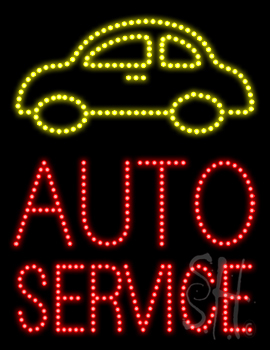Auto Service Animated LED Sign