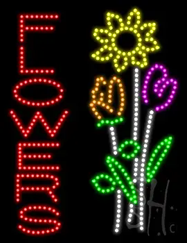 Flowers (vertical) Animated LED Sign