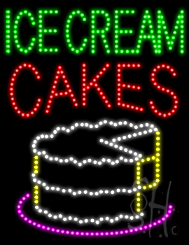 Ice Cream Cakes Animated LED Sign