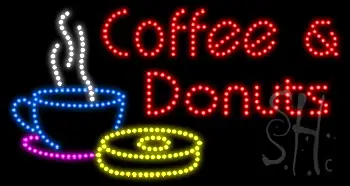 Coffee and Donuts Animated LED Sign