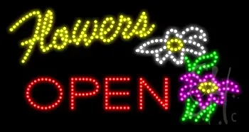 Flowers Open Animated LED Sign