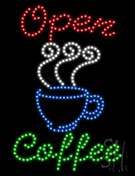Open Coffee Animated LED Sign