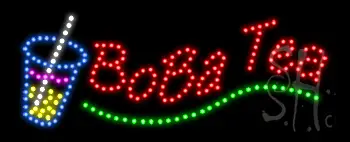 Boba Tea Animated LED Sign
