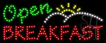 Breakfast Open Animated LED Sign