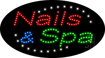 Nails and Spa Animated LED Sign