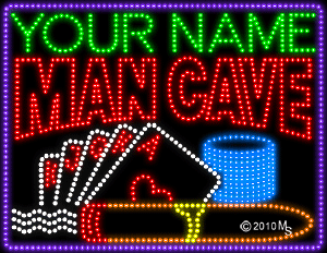 Mancave Cigar n Cards Custom Animated LED Sign