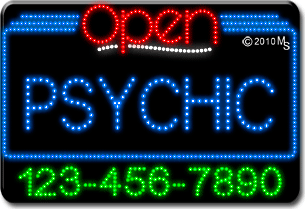 Psychic Open with Phone Number Animated LED Sign