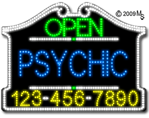 Psychic Open with Phone Number Animated LED Sign