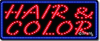 Hair and Color Animated LED Sign
