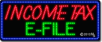 Income Tax E-File Animated LED Sign