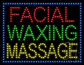 Facial Waxing Massage LED Sign