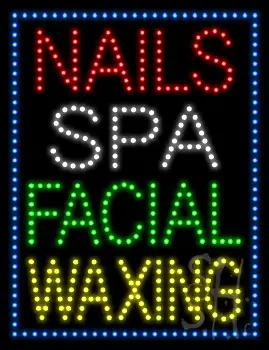 Nails Spa Facial Waxing LED Sign
