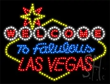 Welcome to Fabulous Las Vegas Contour Backing LED Sign