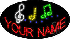 Custom Musical Notes Animated Led Sign