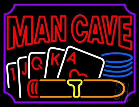 Mancave Beer With Cards LED Neon Sign