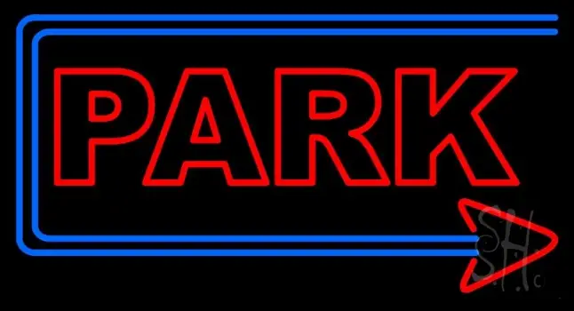 Block Park With Arrow LED Neon Sign