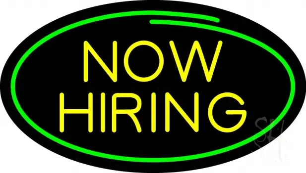 Oval Now Hiring LED Neon Sign